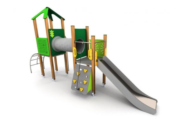 Aire de jeux toboggan tunnel vert parknplaystore