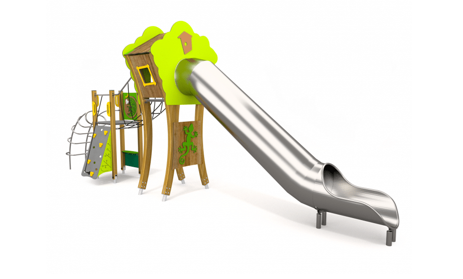 High Tower With Long Closed Slide For Children Parkn Play Store   Aluminium Playground Slide Parknplay Store 